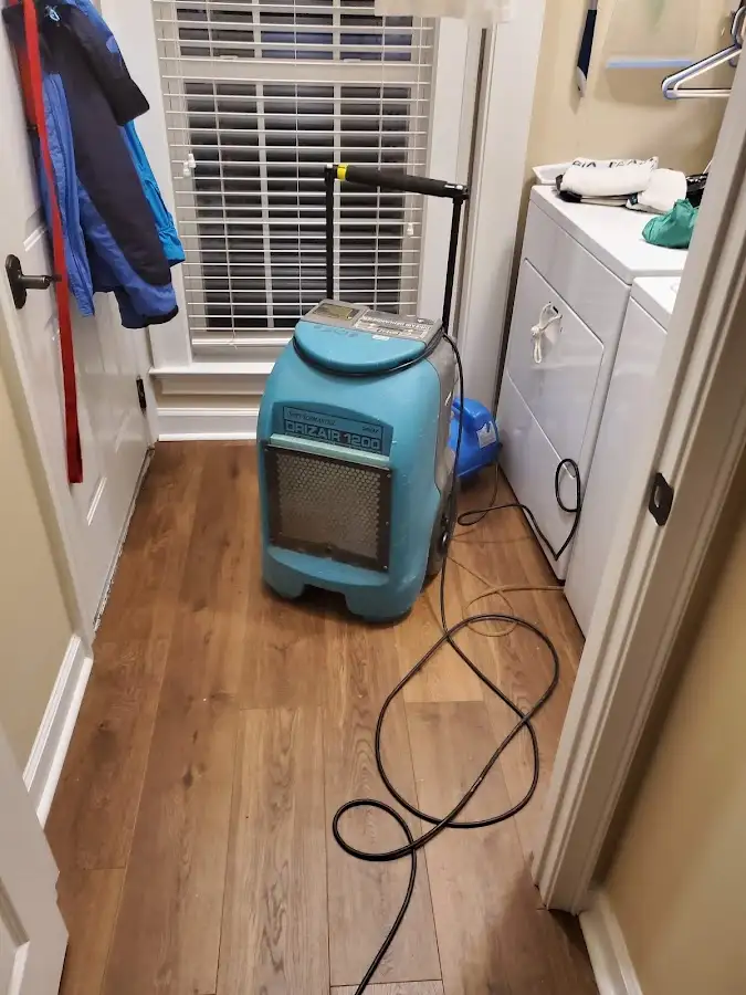 Commercial dehumidifier deployed for Flood Damage Cleanup in Warren